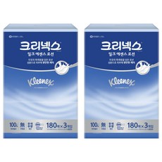 크리넥스 밀크 에센스 로션 미용티슈 2겹, 180개입, 6개