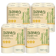 크리넥스 안심 밤부 천연펄프 롤키친타올, 150매, 16개