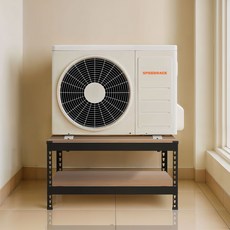 SPEEDRACK 空調室外機支架 韓國製 陽台整理架, 黑色, 2層