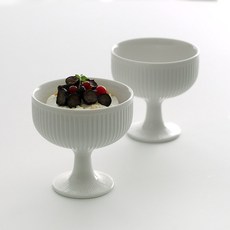 니코트 플리츠 요거트 막걸리잔, 화이트, 2개