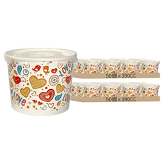 免洗紙碗 紙湯杯 附蓋 390cc, 50個, 2組