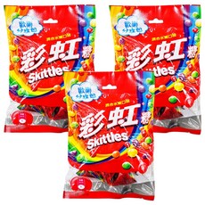 Skittles 彩虹糖混合水果口味 糖衣包覆的果汁軟糖, 135g, 3袋