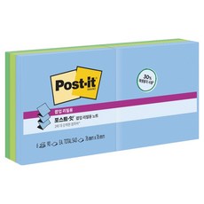 3M Post-it 利貼 強力黏性 Greener 系列便利貼抽取式補充包 R330-6SST 綠洲, 混合顏色, 6個, 90張