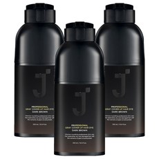 제이숲 프로페셔널 커버업 새치 염모제 300ml, 다크브라운, 3개