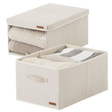 Hanssem Sam 床上用品儲物盒抽屜架, 米色, 2個