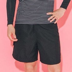 HERRINGBONE 男款防曬素色短褲 A25, 黑色的