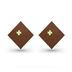 無黏著劑布料方形墊 2張, 10 四葉草 咖啡色