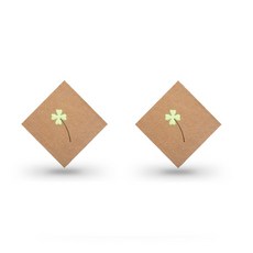 無黏著劑布料方形墊 2張, 11 四葉草 米駝色