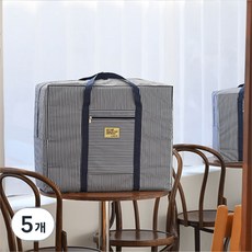 M&P LIFE 牛津條紋棉被收納袋 特大型, 條紋海軍, 5個