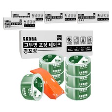 스코라 고투명 테이프 경포장 48mm x 50m 6p + 커터기 세트, 5세트