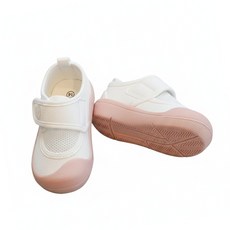 bebehome 小童網面透氣帆布小白鞋, PVC防滑底膠, 140mm, 粉色