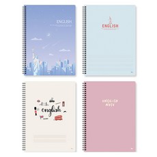 ibis 英語筆記本4種組 12422, 紫色 + 淺藍色 + 象牙白 + 粉紅色, 1套