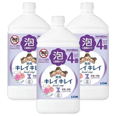LION 獅王 趣淨 日本原裝進口 泡沫洗手慕斯補充瓶 花香, 800ml, 3件