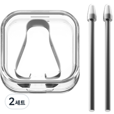GOOSPERY Galaxy S Pen 筆尖 半永久金屬筆頭 三角筆尖 2入 + 專用鑷子組, 銀色, 2套
