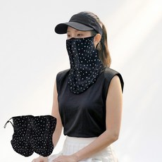 스킨쿨러 플라워 쉬폰 넥마스크 벨크로 기본형, 화이트, 2개