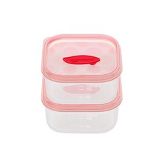 sillymann 鉑金矽膠副食品保鮮盒 WSB256, 粉色, 2入, 120ml