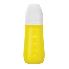 sillymann 鉑金矽膠奶瓶 WSB111, 第2階段(1~3個月以上), Seoul Yellow, 260ml, 1個