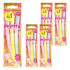 KAI 貝印 razor Pretty 敏感肌用修眉刀 安全輕易刮除眉頭雜毛 呵護肌膚 打造精緻妝容, PVL-3P, 5包