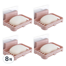 PEONIST 壁掛黏貼式肥皂架, 8個, 粉紅色