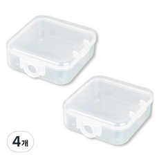 Dodorich 堅固耐用氣墊粉撲方形收納盒, 4個, 透明