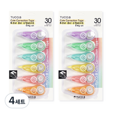 TUCO.B 可愛修正帶 6款, 4套, 混合顏色