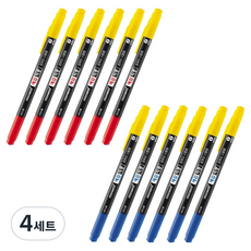 모나미 예감적중 컴퓨터용 사인펜 2종 x 6p 세트, 적색, 청색, 4세트