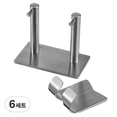 코멧 홈 스테인레스 헤어드라이기 거치대 + 코드 홀더 (정품 3M 스티커), 6세트