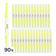 Kumall 兩種粗細螢光筆組, 黃色, 90個