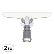 미스터시가 다용도 물기제거 유리닦이 스퀴지 25cm + 흡착 홀더, 화이트, 2세트
