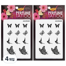 香水刺青7仙女貼紙, 黑色, 4個