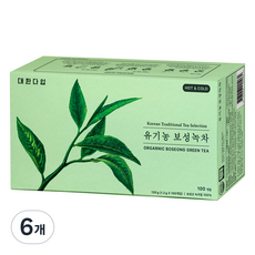 대한다업 유기농 보성녹차, 1.2g, 100개입, 6개