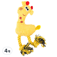 DING DONG PET 長頸鹿線球娃娃寵物玩具, 黃色, 4個