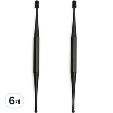 데일리리빙 실리콘 듀얼팁 귀이개 블랙, 6개, 1개입