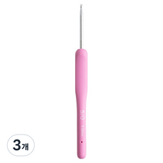 Yarna 粉紅色橡膠握把毛線用 初學者入門用鉤針 14cm, 3個