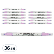 자바펜 듀플렉스 트윈 마일드 형광펜, 보라, 36개