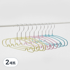 HANSSEM 兒童款線條防滑衣架 10入組, 2組, 薄荷色、粉色、黃色