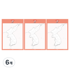 피너츠 B5 메모패드, 지도, 80매, 6개