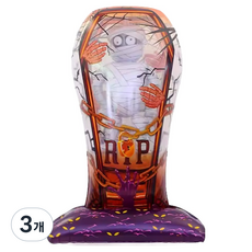 와우파티코리아 할로윈 4D 입체 묘비 미라 은박풍선, 3개, 혼합색상