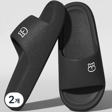 柔軟輕量拖鞋, 黑色, 2組