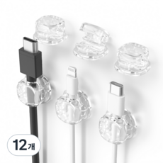 Jyulhome 電線整理夾, 透明, 12個