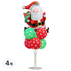 피앤비유니티 크리스마스 풍선꽂이 01 달리는산타, 혼합색상, 4개
