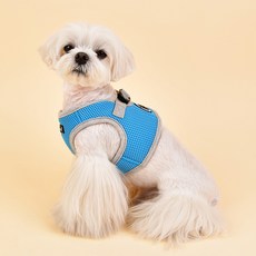 퍼피아 강아지고양이 소프트베스트 하네스 2, 스카이블루, 1개
