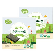 Pure Eat 兒童海苔, 原味, 15g, 2盒