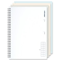 moong9 主頁方格PP筆記本4入組, 米色, 藍色, 白色, 灰色, 1套