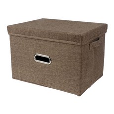 제이앤씨 다용도 수납박스, 골드브라운, 중(37 x 26.5 x 26.5 cm), 1개
