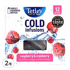 Tetley Cold Infusion 覆盆子和蔓越莓芙蓉茶, 2.25g, 12入, 2盒