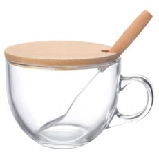 AHOYE 牛奶麥片早餐 玻璃杯 13 x 10.5 x 7.5cm 450ml, 透明色, 1個