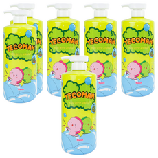 Yecomam 兒童大容量3合1多效沐浴洗髮精 哈密瓜, 1L, 6個