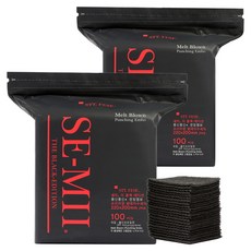 세미 블랙에디션 더도톰 버블 수세미, 딥블랙, 100개입, 2개