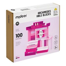 mideer 阿基米德洞洞積木 MD1164 3歲以上 100片, 粉紫色, 1盒